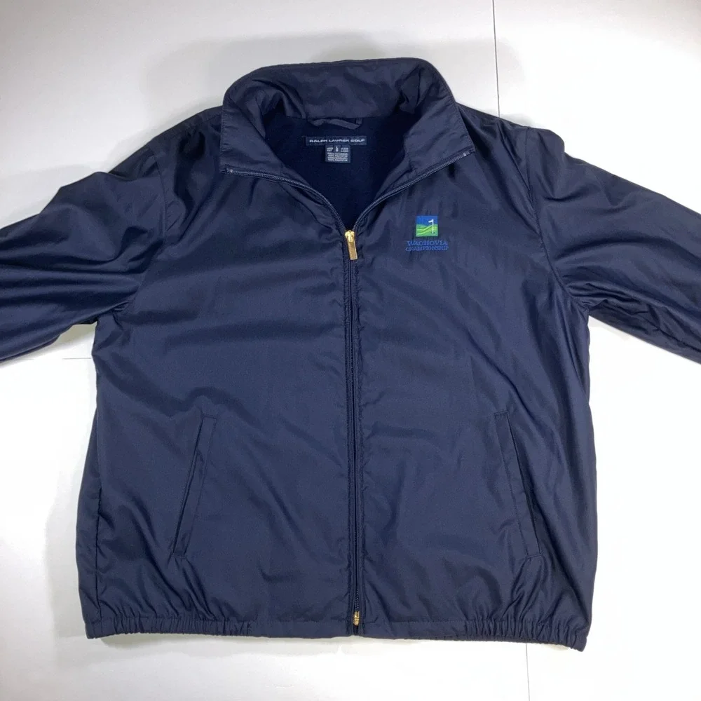 Polo Ralph Lauren Golf Navy Blue Jacket‎ Wachovia Championship Size Large